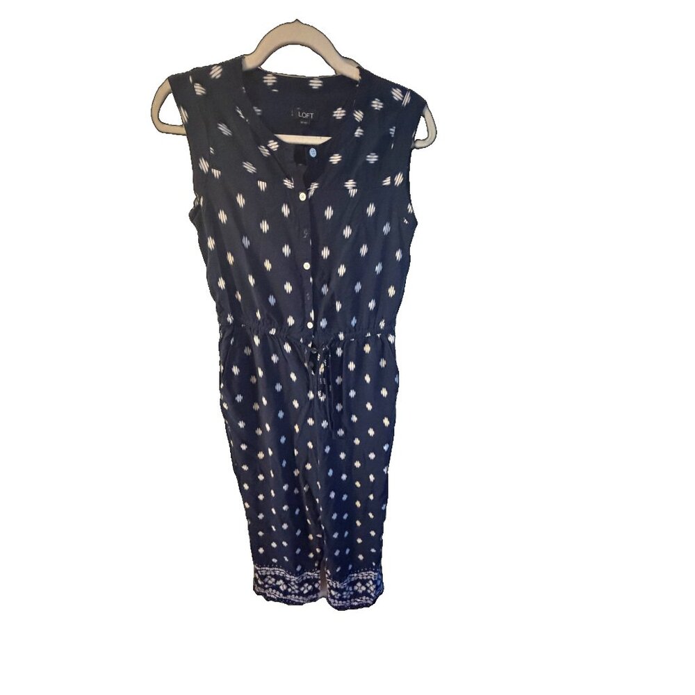 Blue and white Loft Sleeveless Jumpsuit XS - will fit S